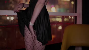 Elunaxc's Public Pleasure: Fingered to Bliss in Fishnets