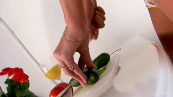 Foxy Delights Herself with Cucumber Sensations