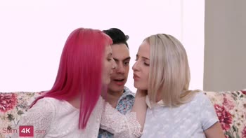 Hanna Rey's Petite Delight in 3some Threesome Fun
