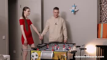 Petite Football Frenzy: Skinny Teen (18+)'s Big Cock Blowjob Delight