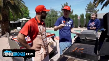 Independence Day Family Fun: Penelope Gets Double-Teamed by Stepdad and Stepbro