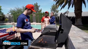 Independence Day Family Fun: Penelope Gets Double-Teamed by Stepdad and Stepbro