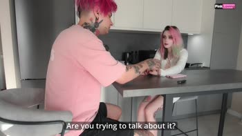 Pinkloving's Sweet Surprise: A Big Cock Blowjob Under the Table