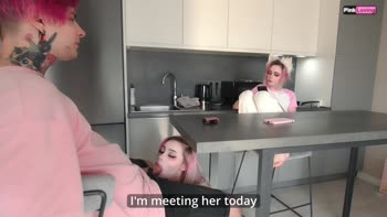 Pinkloving's Sweet Surprise: A Big Cock Blowjob Under the Table