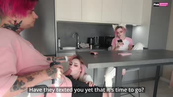 Pinkloving's Sweet Surprise: A Big Cock Blowjob Under the Table