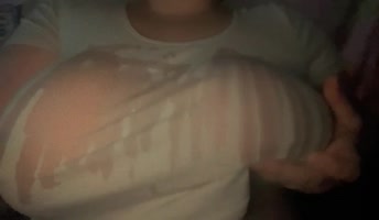 Marie Luvs' Wet Big Boobs Bounce Out of a Tight White Shirt