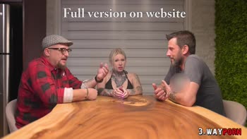 Cute Tattooed Babe's Threesome Adventure - Hard Fucked by Two Studs