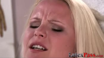 Tight ass of slim blonde filled by tricky doctors big cock
