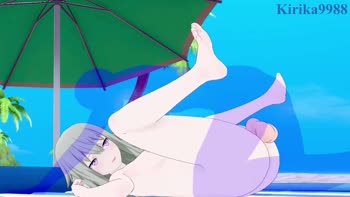 kirika9988 - Kirika's Beachside Bond with Kusanagi: Anime Intensity Unleashed
