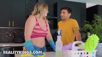 REALITY KINGS - Ny Ny Lew And Her Stepdaughter Riley Reign Lick Each Other's Pussies Then Invite Max For A 3some