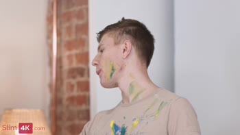 Horny artist finds a hornier model