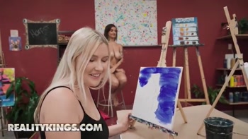 REALITY KINGS - Kinky Blonde Babe Emma Shay Waits For The Art Class Break So She Can Take A Ride On Oliver's Dick