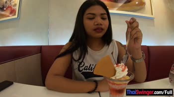 Cream's Thai Teen (18+) Threesome: Ice Cream Treat Leads to Big Cock Surprise