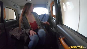 Brunette Julia Maze Hails a Fake Taxi, Trades Rubber for Reality in a Hardcore POV Ride