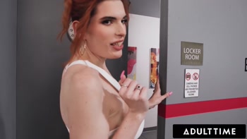 Avery Lust Leads Trans Threesome Enema Fun in Public