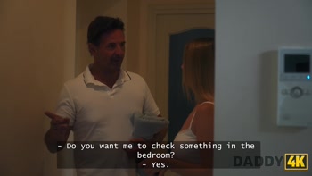 DADDY4K. A Horny Blonde Seduced her Boyfriend's Father