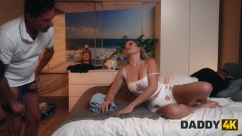 DADDY4K. A Horny Blonde Seduced her Boyfriend's Father