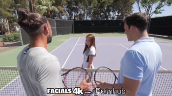 Mazy Myers' Explosive Threesome Facial Showdown