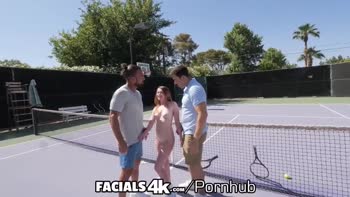 Mazy Myers' Explosive Threesome Facial Showdown