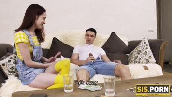 Brotherly Love: Redhead Stepsis Loses Bet, Gives Brother a Taste of Her Juicy Pussy