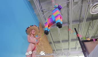 Kristy May's Cinco Fiesta: Tiny Brunette Devours Big Dick in 4K
