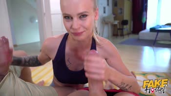 Michael Fly Teaches Blonde Teen (18+) a Threesome Lesson
