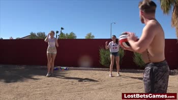 Volleyball Babes Strip and Play Dirty in Lost Bet Threesome
