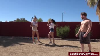 Volleyball Babes Strip and Play Dirty in Lost Bet Threesome