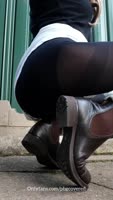 PBGCovered's Leather Boot Obsession: Saggy Tits Exposed in Public