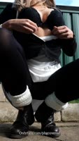PBGCovered's Leather Boot Obsession: Saggy Tits Exposed in Public