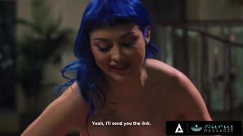 NURU MASSAGE - Jewelz Blu Fucks Client While Coworker Ameena Green Chats And Watches