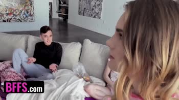 Zoe Bloom, Emma Starletto & Natalie Knight Sizzling Threesome Ride Big Cock