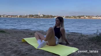 sweet__lana - Lana's Sizzling Beach Yoga: Solo Show of Skin & Flex