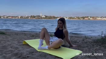 sweet__lana - Lana's Sizzling Beach Yoga: Solo Show of Skin & Flex