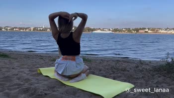 sweet__lana - Lana's Sizzling Beach Yoga: Solo Show of Skin & Flex