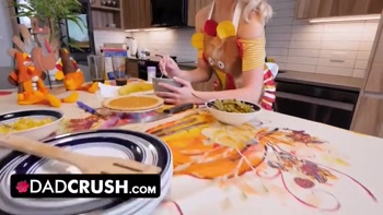 Stepdad Crush - Teen (18+) Babe Needs Her Stepdaddy to Comfort Her After She Fried the Thanksgiving Dinner