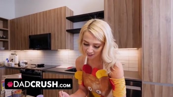 Stepdad Crush - Teen (18+) Babe Needs Her Stepdaddy to Comfort Her After She Fried the Thanksgiving Dinner