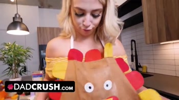 Stepdad Crush - Teen (18+) Babe Needs Her Stepdaddy to Comfort Her After She Fried the Thanksgiving Dinner