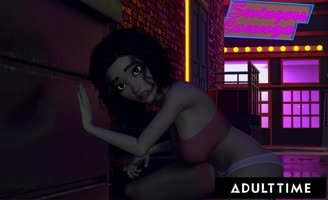 facial - Futanari Squad: Wild Redhead's Futuristic Frenzy