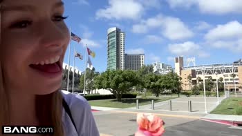 Tomboy teen (18+) Alex Blake POV fuck in a car