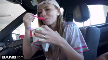 Tomboy teen (18+) Alex Blake POV fuck in a car