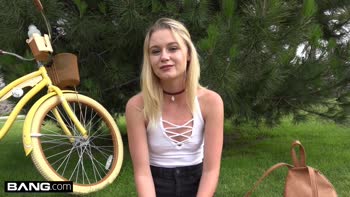 Amateur Teen (18+) Kenzie POV fuck in public bike room
