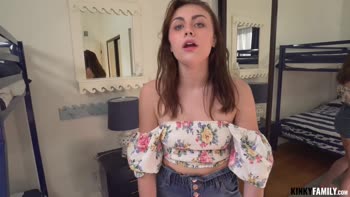 Selina Bentz's Stepsis Seduction: Brunette Balls Licking & POV Fucking