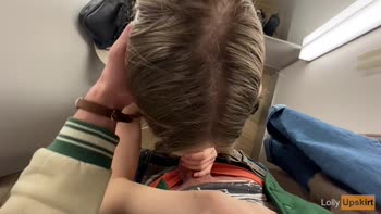 Lol Upskirt's Risky Fitting Room Fling: Petite Russian Blowjob