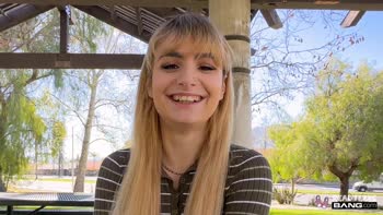 Evie Christian's First Bang: Petite Blonde Teen (18+) Goes Wild in Public