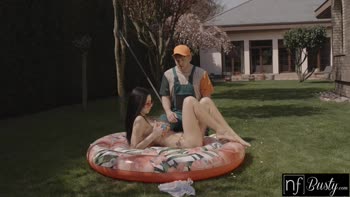 Kitty's Bikini Seduction: Landscaper Helps Her Big Tits & Pussy