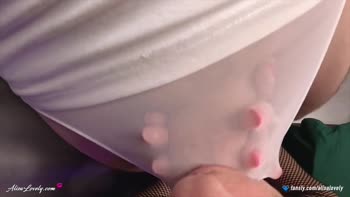 Alisa Lovely's Kinky Nylon Encounter: POV Blowjob & Spitting Fun