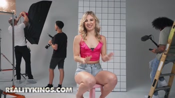 REALITY KINGS Cheerleader Kait Turns Filou Fitt & James Angel Into Her Naughty Crew For A Double Stuffed Surprise