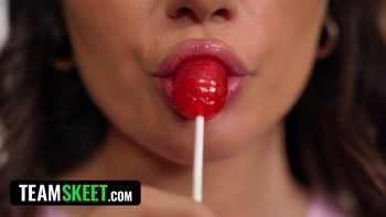Carlota Teen (18+) - Sister's Plea for Help Ignites a Face-Filling Cumshot