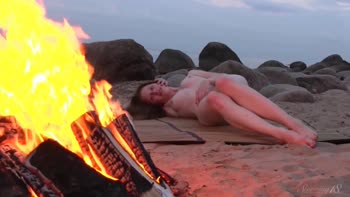 Stunning Teen (18+)'s Romantic Coastal Undressing
